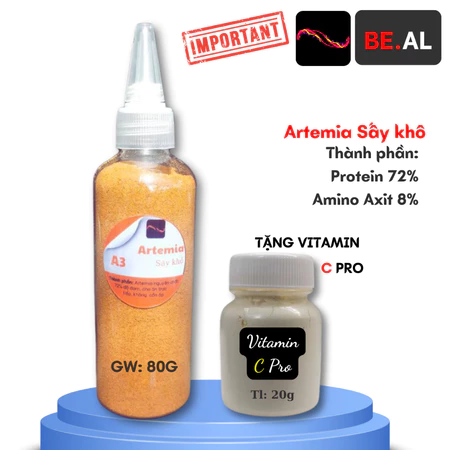 Artemia sấy khô 50ml, thức ăn cho cá cảnh